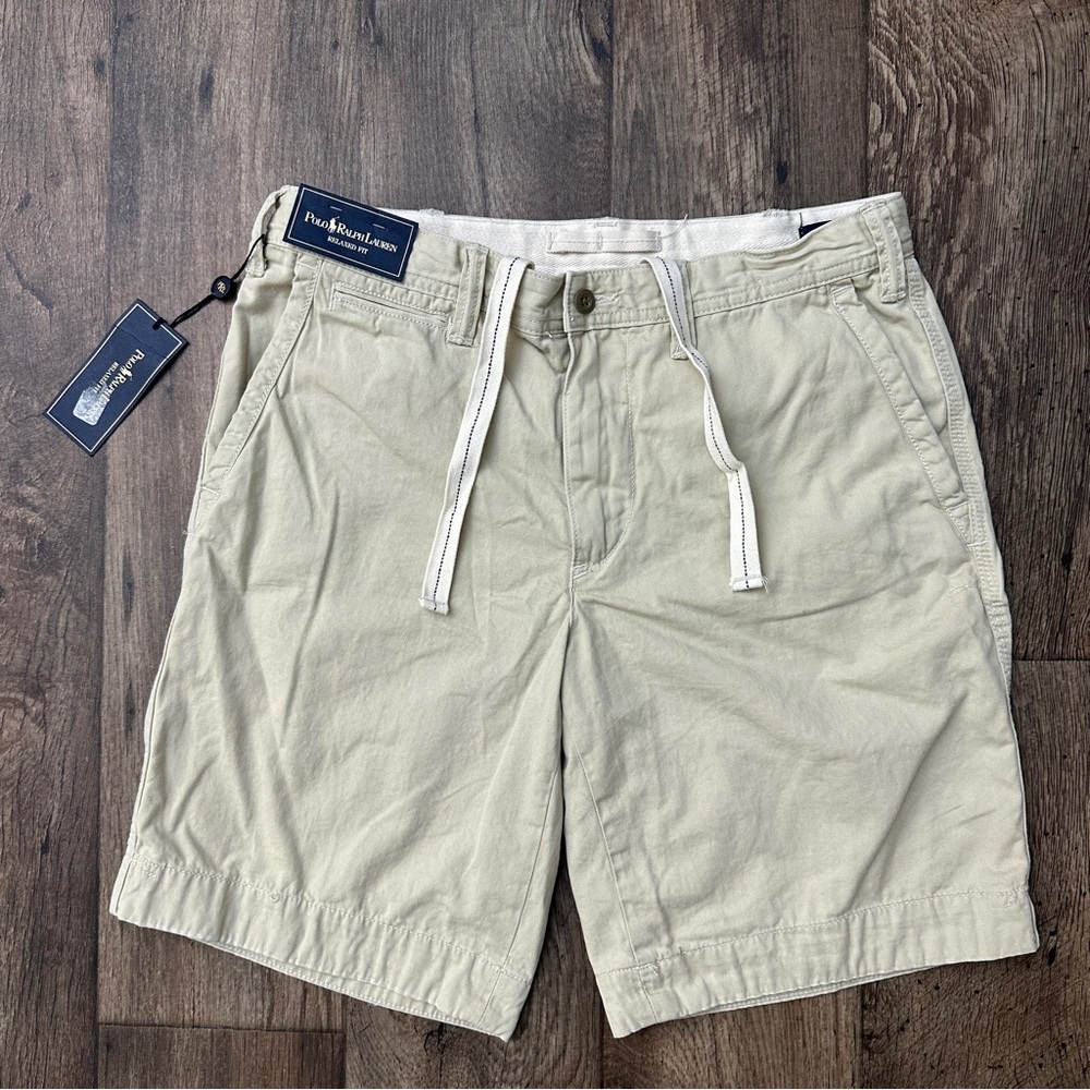 Polo Ralph Lauren 100% Cotton Drawstring Chino Shorts Men's Size 32 Khaki